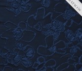 Navy floral jacquard relief